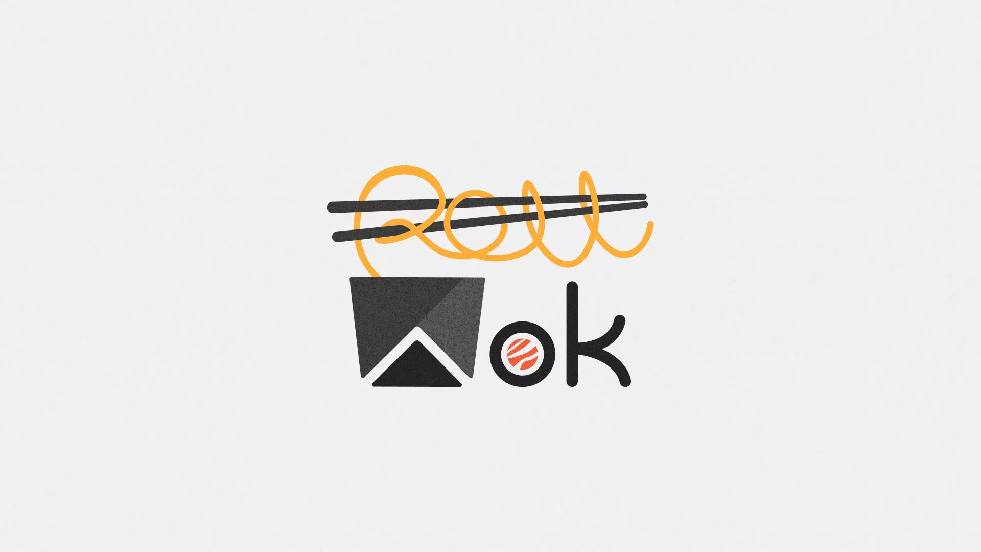 Разработка логотипа суши-бара «Roll Wok Club» в Северо-Курильске